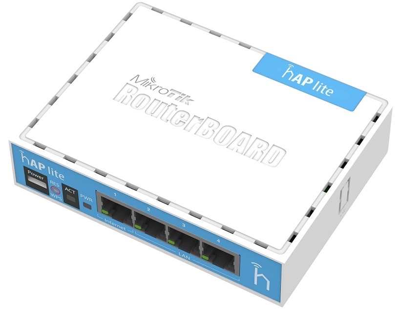 MikroTik RB941-2ND / Access Point Wi-Fi 4 | 2405 - MikroTik hAP Lite inalámbrico de 2.4Ghz, Antena de 1.5dBi, Arquitectura SMIPS, Velocidad 300Mbps, 4-Puertos 10/100, Procesador QCA9533 1-Core 650Mhz, Memoria RAM 32MB, Almacenamiento 16MB