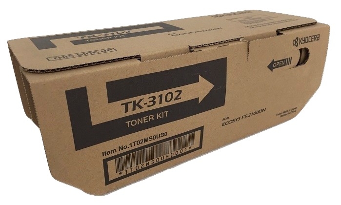 Toner Kyocera TK-3102 / Negro 12.5k | 2404 - Tóner  Kyocera TK-3102 Nergro. Rendimiento 12.500 Páginas 5%. 1T02MS0US0 FS-2100DN FS-M3040IDN FS-M3540IDN