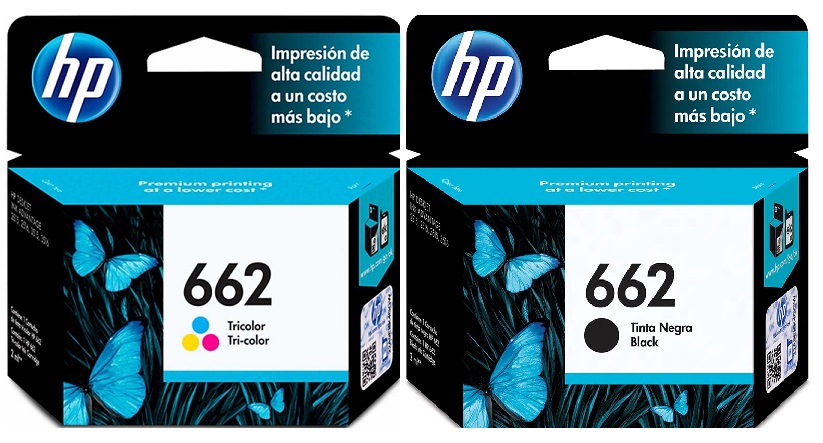 Tinta para HP DeskJet Ink Advantage 1015 / HP 662 | 2308 - HP 662 / Original Ink Cartridge Kit. Incluye: CZ103AL CZ104AL Tricolor HP662 