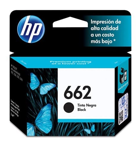 Tinta HP 662 CZ103AL Negro / 100 Pág | 2405 - Tinta HP 662 CZ103AL Negro. Rendimiento Estimado 100 Páginas al 5%.