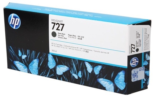 Tinta HP 727 / C1Q12A 300ml | 2405 - Ink Cartridge HP C1Q12A 300ml Negro Mate.  