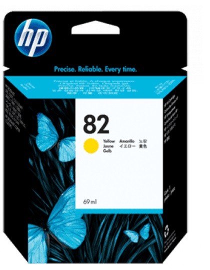 Tinta para Plotter HP DesignJet 120 / HP 82 69 ml | 2208 - C4913A / Original Ink Cartridge HP Amarillo HP82 