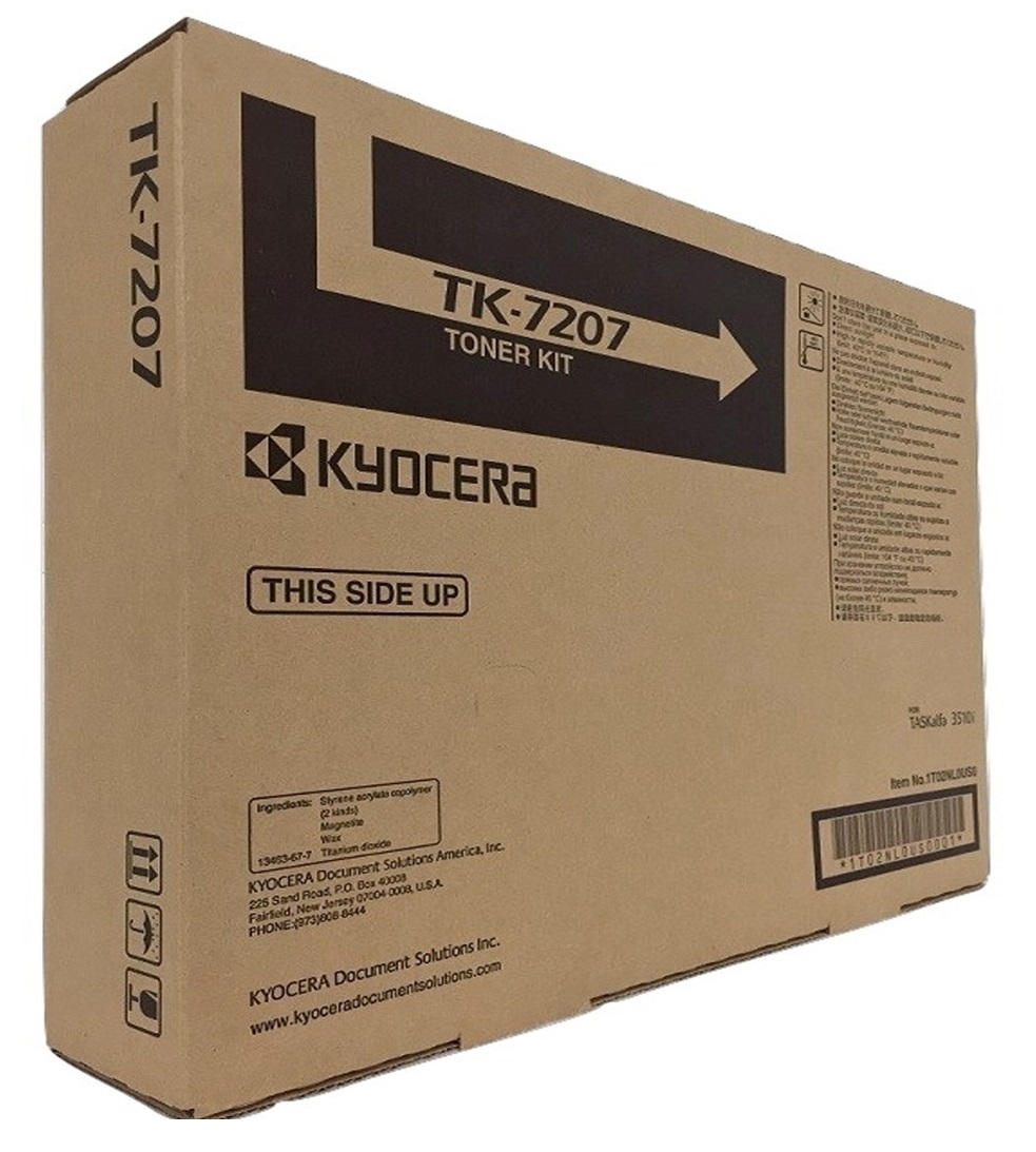 Toner Kyocera TK-7207 / Negro 35k | 2404 - Toner Kyocera TK-7207 Negro. Rendimiento 35.000 Paginas al 5%. 1T02NL0US0 TA-3510i  