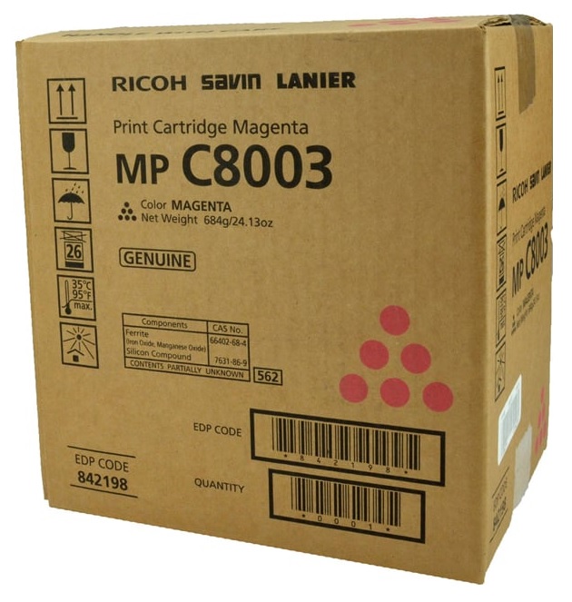 Toner Ricoh MP C8003 / Magenta 26k | 2404 - Toner MP C8003 842198 Magenta. Rendimiento 26.000 Páginas al 5%. Ricoh IM C6500 MP C6503 IM C8000 MP C8003 