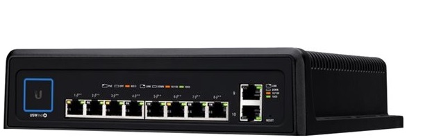 Switch 10-Puertos / Ubiquiti USW-industrial | 2404 - Switch Industrial Administrable, 8x Gigabit Ethernet PoE++, 2x Gigabit Ethernet, Conmutación: 20Gbps, Reenvío 14.88Mpps, Energía: 100 - 240 VCA (50/60 Hz), PoE: 8x 60W/ 50-57V/ 430W. ES600UBQ36 