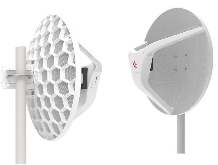 kit de enlace inalámbrico / Mikrotik Wireless Wire Dish | 2309 - RBLHGG-60AD-KITR2 / Wireless Wire Dish, CPU: Quad-core ARM Cortex A7, 716 MHz, RAM: 256MB, 16MB Flash, Puertos: 1x 10/100/1000, Inalámbrico: 60 GHz, PoE in 802.3af/at, Voltaje: 12V - 57V
