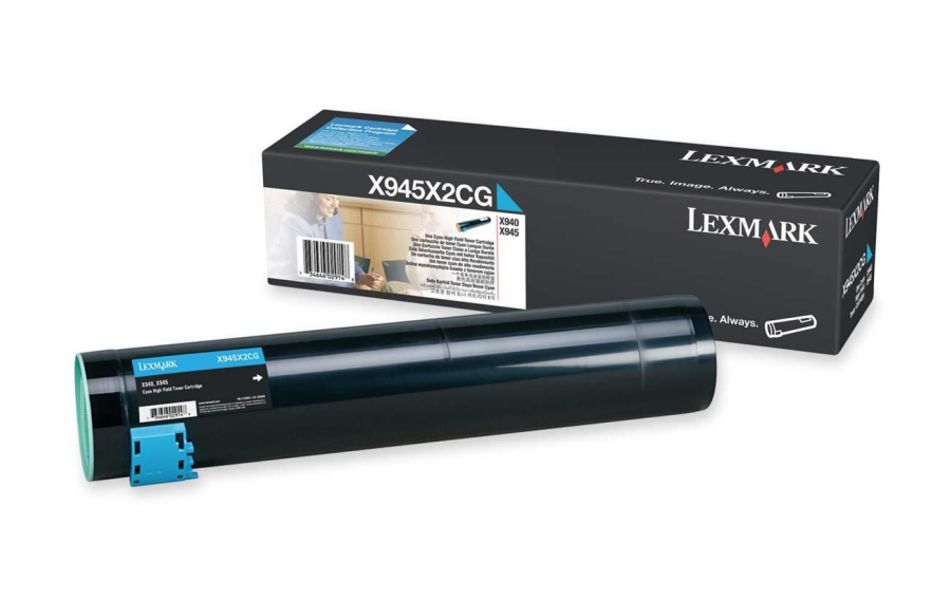 Toner Original - Lexmark X945X2CG Cian | Para uso con Impresoras Lexmark X940, X945 Lexmark X945X2CG  Rendimiento Estimado 22.000 Páginas con cubrimiento al 5%