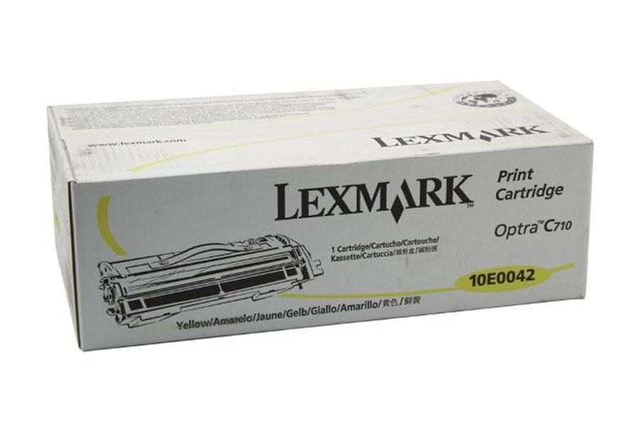 Toner Original - Lexmark 10E0042 Amarillo | Para uso con Impresoras Lexmark C710 Lexmark 10E0042  Rendimiento Estimado 10.000 Páginas con cubrimiento al 5%