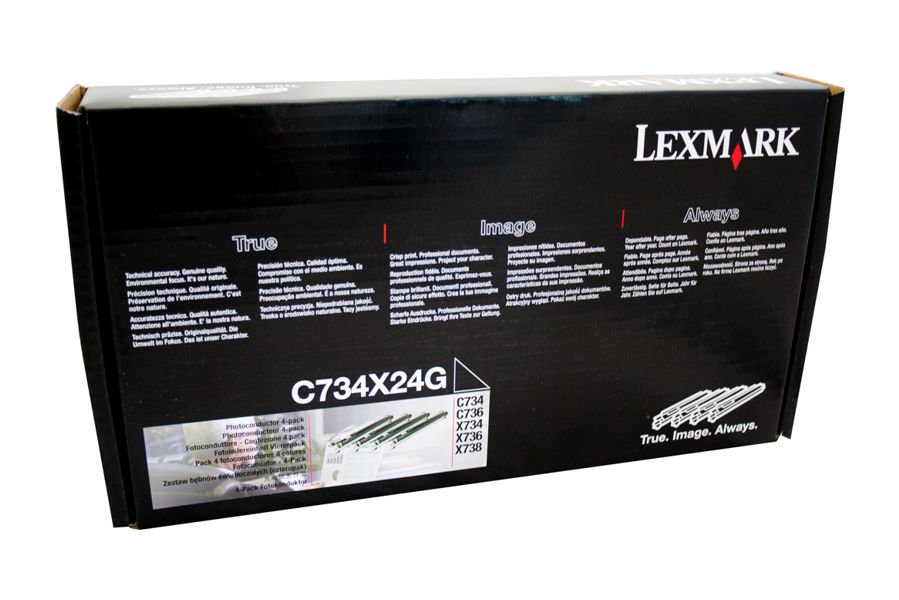 Kit Fotoconductor para Lexmark X740 - C734X24G | Original Photoconductor Kit Lexmark C734X24G (Pack x 4). Rendimiento Estimado 20.000 Páginas con Cubrimiento al 5%. C734X24G