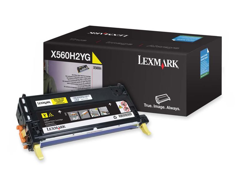 Toner Original - Lexmark X560H2YG Amarillo | Para uso con Impresoras Lexmark X560MFP Lexmark X560H2YG  Rendimiento Estimado 10.000 Páginas con cubrimiento al 5%