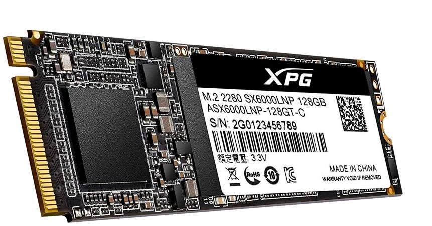 SSD ADATA XPG SX6000 Lite / 128GB M.2 2280 PCIe | 2203 - ASX6000LNP-128GT-C / Unidad de Estado Solido de 128GB, Flash NAND 3D, Interface PCIe Gen3x4, Formato: M.2 2280, Velocidad de lectura: 1800 MB/s, Velocidad de escritura: 1200 MB/s, TBW: 480TB