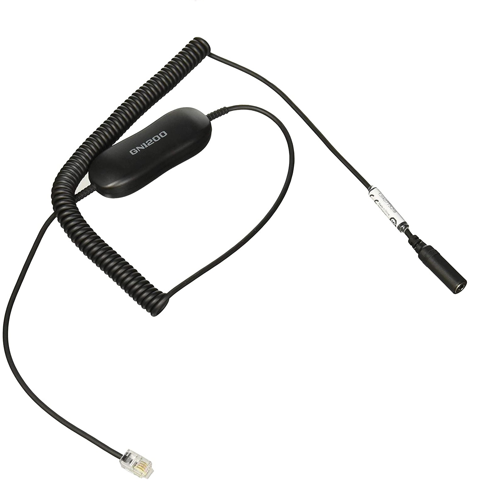 Adaptador para auriculares - Jabra GN1200 / 88011-100 | 2203 - Cable con conector modular Jack de 3.5 mm, Puertos: 1x RJ-9, Compatibilidad: Jabra Evolve 30 II Stereo, Evolve 40, Stereo, Evolve 80, Longitud del cable: 2 m