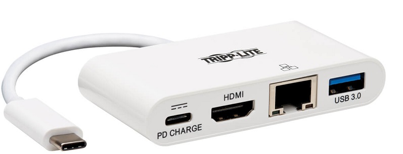 Adaptador USB C TrippLite U444-06N-H4GU-C | 2207 - U444-06N-H4GU-C / Adaptador Multipuerto USB C, Salida de Video: HDMI, 1 Monitor Soportado, Resoluciones: 4K HDMI, USB A, Carga PD de 60W, HDCP, LAN Port RJ45 Gigabit