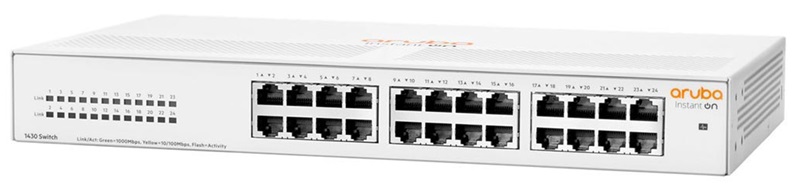 Switch 24 Puertos - HPE Aruba 1430 / R8R49A | 2301 - Switch No Administrable Aruba Instant On 1430, 24 Puertos LAN Gigabit, Capa 2, Conmutación 48 Gbps, Procesamiento: 35.7 Mpps, Direcciones MAC 8K, Jumbo Frame 9K, Búfer de paquetes 2Mb. R8R49A#ABA 
