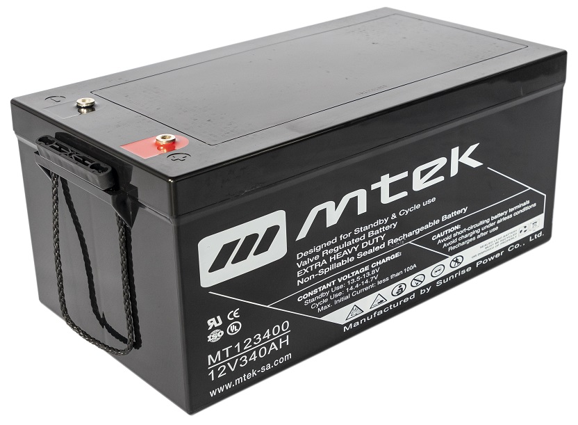 Batería 12V/340Ah - MTEK MT123400 AGM | 2110 - Baterías MTek de Plomo-Acido, Regulada por válvula (VRLA), Sellada libre de mantenimiento 