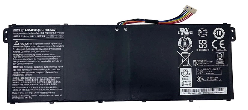 Batería para Portátiles Acer ConceptD | 2204 - Batería de remplazo nueva, 100% compatible, Tecnología de iones de litio, Protección contra sobredescargas, Protección contra sobrecalentamiento. Se puede almacenar hasta 6 meses a 25 ℃.