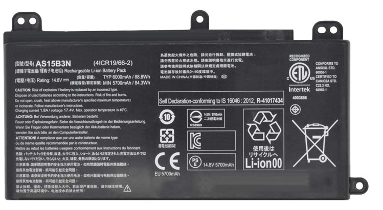 Batería para Portátiles Acer Predator | 2204 - Batería de remplazo nueva, 100% compatible, Tecnología de iones de litio, Protección contra sobredescargas, Protección contra sobrecalentamiento. Se puede almacenar hasta 6 meses a 25 ℃.