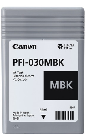 Tinta Canon PFI-030MBK / Negro Matte - 55 ml | 2306 - 3488C001AA / Original Tinta Canon PFI-030MBK, Color Negro Matte, Rendimiento de impresión: 55 mililitros