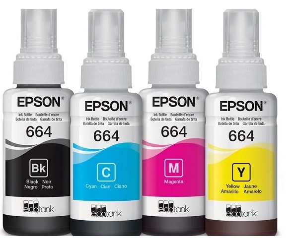 Tinta para Epson L310 / T664 70ml | 2110 - Cartuchos de Tinta Original Epson 664. El Kit Incluye: T664120 Negro, T664220 Cian, T664320 Magenta, T664420 Amarillo