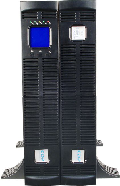  UPS Online Torre/Rack - CDP UPO11-1RTAX / 1KVA | Monofásica, 1KVA / 900W / 120V, Doble Conversión, Factor de Potencia 0.9, Autonomía (Plena Carga 5 min, ½ Carga 10 min), Voltajes E/S: 120V/120V, Terminal de salida 5-15R