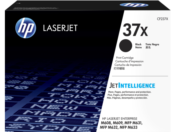 Toner para HP LaserJet M633 MFP / HP 37X | Toner Original HP 37X CF237X Negro. Rendimiento Estimado 25.000 Páginas con al 5%. 