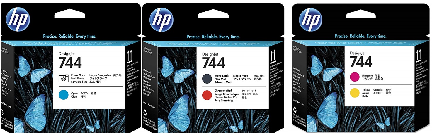 Cabezales HP para Plotter Designjet Z5600 - HP 744 | Original Printhead HP 744. El Kit Incluye: F9J86A Photo Black and Cyan, F9J87A Magenta and Yellow, F9J88A Matte Black and Chromatic Red HP 744 HP744