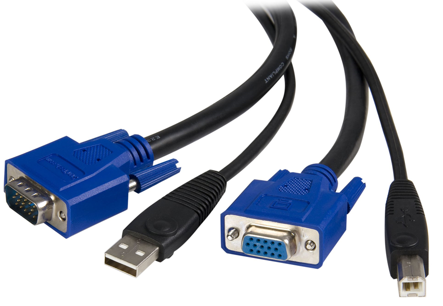 Cable 1.8m para KVM - StarTech SVUSB2N1_6 | Conector A: VGA Macho + USB 2.0 Tipo-A, Conector B: VGA Hembra + USB 2.0 Tipo-A, Cable: 1.83 mts