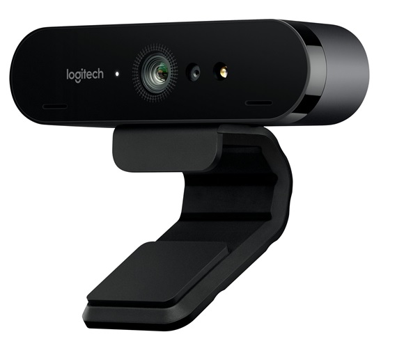 Camara Web UHD 4K - Logitech BRIO 4K PRO | Webcam para videoconferencia, Puerto USB, Resolución máxima de video digital: 4096 x 2160, Modos de video: 720p, 1080p & 4K, Zoom digital 5x, Sensor de infrarrojos pasivo, Alto rango dinámico (HDR), 960-001105