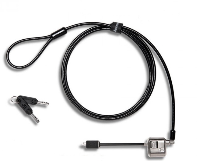 Candado Lenovo Kensington MiniSaver / 4X90H35558 | Bloqueo con llave, Tecnología bloqueo Cleat, Longitud: 1.8 m, Diámetro: 5 mm, Color: Negro, Peso: 195 g, 2 Llaves 