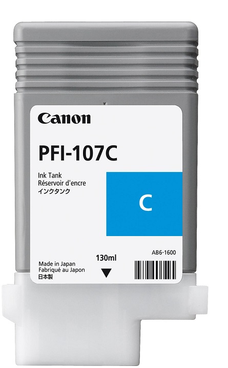 Cartucho de Tinta - Canon PFI-107C Cian / 6706B001AA | 2201 - Original Cartucho de Tinta Canon PFI-107C / 6706B001AA, Color Cian, Rendimiento de impresión: 130 mililitros. PFI 107C PFI107C