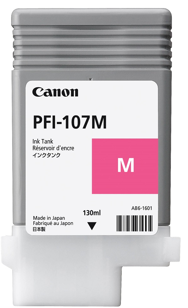 Cartucho de Tinta PFI-107M para Canon ImagePrograf iPF780 / 6707B001AA Magenta| 2201 - Original Cartucho de Tinta Canon PFI-107M / 6707B001AA, Color Magenta, Rendimiento de impresión: 130 mililitros. PFI 107M PFI107M