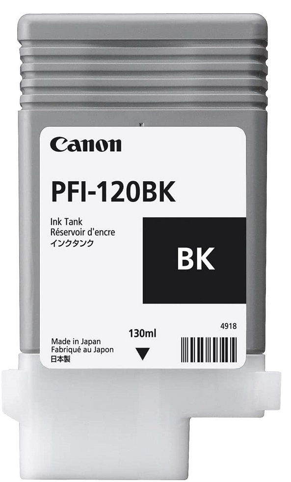 Cartucho de Tinta PFI-120BK para Canon ImagePrograf: TM-305 / 2885C001AA Negro | 2201 - Original Cartucho de Tinta Canon PFI-120BK / 2885C001AA, Color Negro, Rendimiento de impresión: 130 mililitros. PFI 120BK PFI120BK