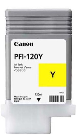 Cartucho de Tinta PFI-120Y para Canon ImagePrograf TM-300 / 2888C001AA Amarillo | 2201 - Original Cartucho de Tinta Canon PFI-120Y / 2888C001AA, Color Amarillo, Rendimiento de impresión: 130 mililitros. PFI 120Y PFI120Y