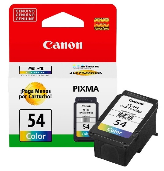 Cartuchos de Tinta Canon para Pixma E481 - CL54 | Original Tanque de Tinta Tri-Color Canon CL-54 0442C001AA. Rendimiento Estimado 100 páginas al 5%. CL 54.