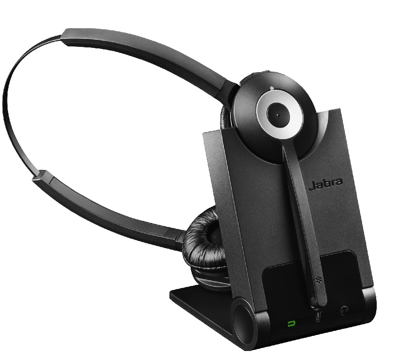 Diadema Bluetooth - Jabra Pro 920 Duo / 920-69-508-105 | 2203 - Diadema Bluetooth Duo, DECT, Alcance: 120 m, Ancho de banda estrecha y ancha, Conexión: RJ-9, RJ-45 AUX, Conversación: 8 horas, Auricular: 23 x 6.2 mm, Sensibilidad: 91±3 dB, Micrófono unidir