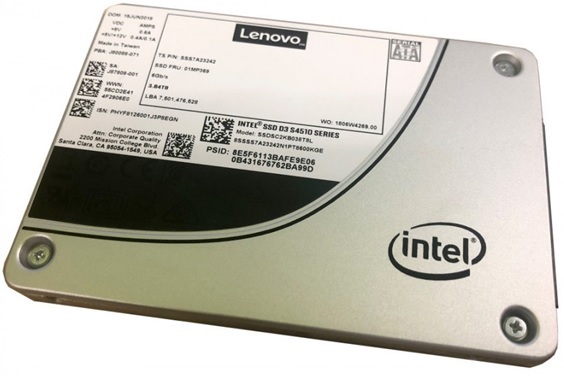 Disco SSD  480GB para Servidor - Lenovo 4XB7A10248 / SATA | 2108 - Disco Lenovo SSD Intel S4510 Entry SATA 2.5'', Bandeja de intercambio en caliente, Interfaz SATA de 6 Gbps, Unidades escritas por día: 1.4 DWPD, Bytes totales escritos: 1.2 PB