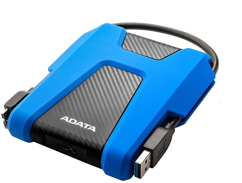Disco Externo Antigolpes – ADATA HD680 / 2TB | Color Azul, Formato 2.5'', Puerto USB 3.2 (Compatible USB 2.0), Textura Plástico / Silicona, Software HDDtoGO con cifrado AES de 256 bits, AHD680-2TU31-CBL