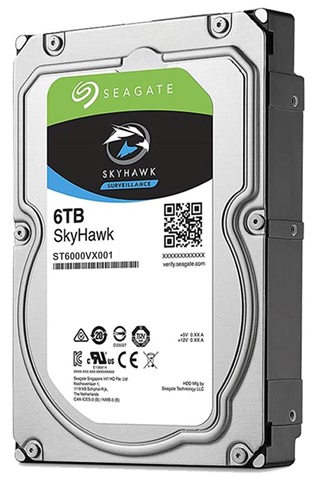 Disco Duro Seagate SkyHawk ST6000VX001 / 6TB CCTV | 2203 - Disco Duro para Videovigilancia Seagate SkyHawk (Surveillance), Formato 3.5'', Interface SATA III 6 Gb/s, 5400rpm, Memoria Caché 256GB, Velocidad de Transferencia hasta 180Mb/s, Uso 7x24