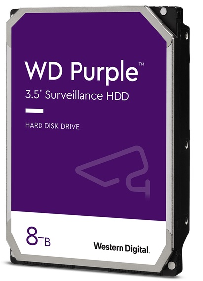Disco Duro para DVR/NVR  8TB - WD Purple  WD84PURZ | 2203 - Disco Western Digital para Videovigilancia, Capacidad de almacenamiento de 8TB, Factor de forma de 3.5'', Interface SATA III 6 Gb/s, Memoria Caché de 128MB, Velocidad de Rotación 5640 rpm