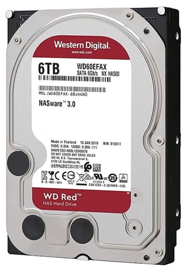 Disco Duro para NAS  6TB - WD Red WD60EFAX | 2203 - Disco Western Digital, Formato 3.5'', Interface SATA III 6 Gb/s, Caché 256MB, 5400 rpm, Velocidad 180 Mbps