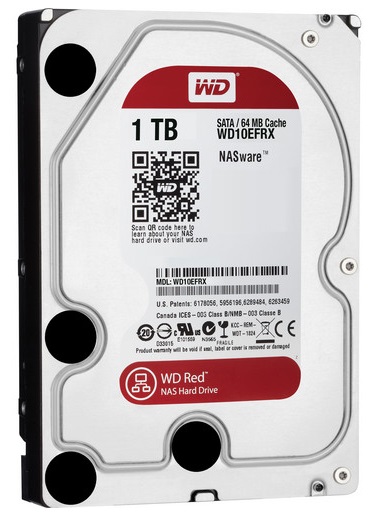 Disco Duro para NAS  1TB - WD Red WD10EFRX | 2203 - Disco Western Digital, Formato 3.5'', Interface SATA III 6 Gb/s, Caché 64MB, 5400 rpm, Velocidad 150 Mbps