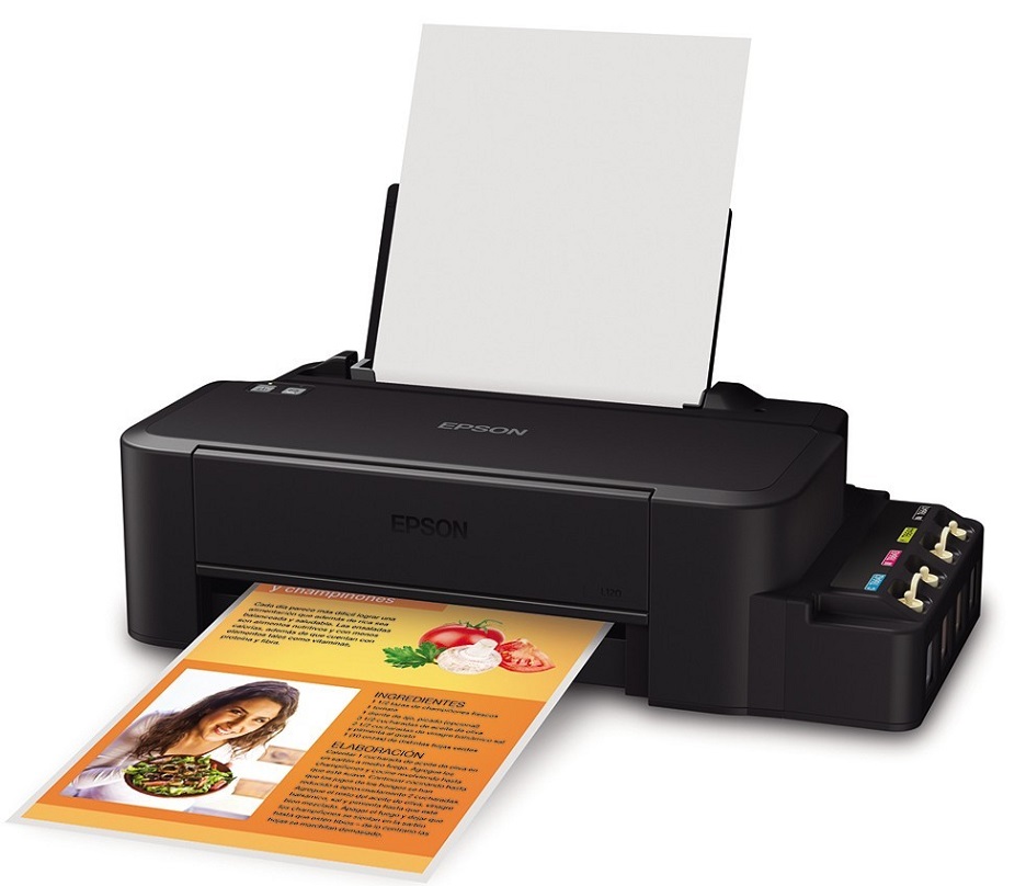 Impresora Epson Ecotank L121 / C11CD76303 | 2112 – Impresora de Inyección de tinta (CMYK), Resolución: 720 dpi x 720 dpi, Velocidad: Negro 9 ppm y color 4.8 ppm, Interface: USB, Bandeja frontal: 100 hojas