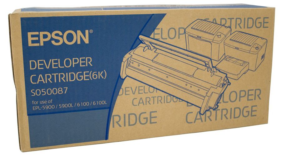 Toner Original Epson S050087 Negro | Compatible con impresoras Epson EPL-5900, EPL-6100. Rendimiento Estimado 6.000 Páginas con cubrimiento al 5% 