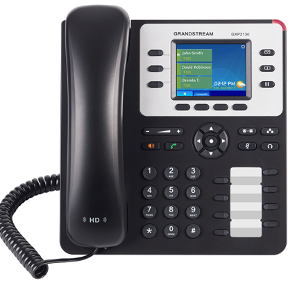 Telefono IP Grandstream GXP-2130 | 2109 - Teléfono IP Empresarial, 3 Cuentas SIP, 3 Teclas de Extensiones, Conferencia 4 Vias, 4 Teclas XML Programables, 2x LAN Port Gigabit, Pantalla LCD 320x240, Audio HD, PoE Integrado, QoS, Soporte Multilenguaje