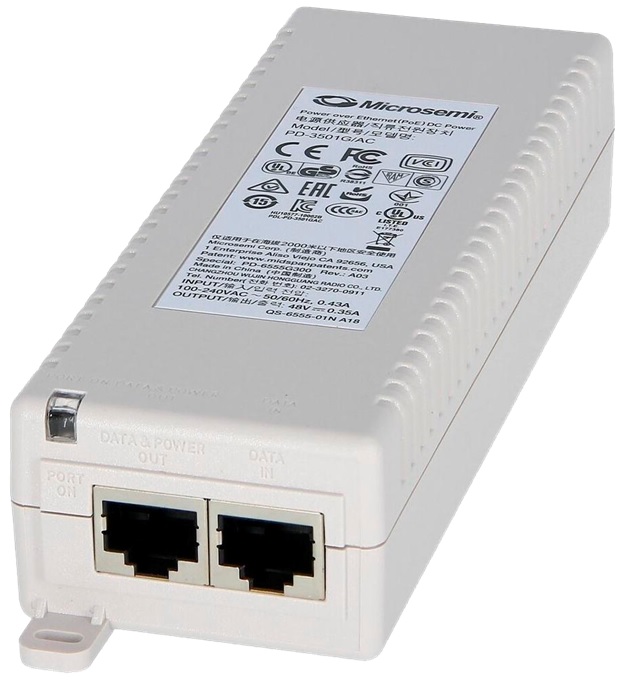 Inyector PoE 15.4W - HPE Aruba PD-3501G-AC / JW627A | 2110 - Inyector PoE externo, Voltaje de entrada: 90-264 VAC, Tensión de salida: 50V, Potencia PoE 15.4Watt, Interfaces: 1x RJ45 LAN Gigabit, MTBF: 100.000 horas, Estándares que cumplen: IEEE 802.3af