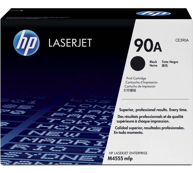 Toner para HP LaserJet M4555 / HP 90A | 2201 - Toner Original HP CE390A Negro. Rendimiento Estimado 10.000 Páginas al 5%.