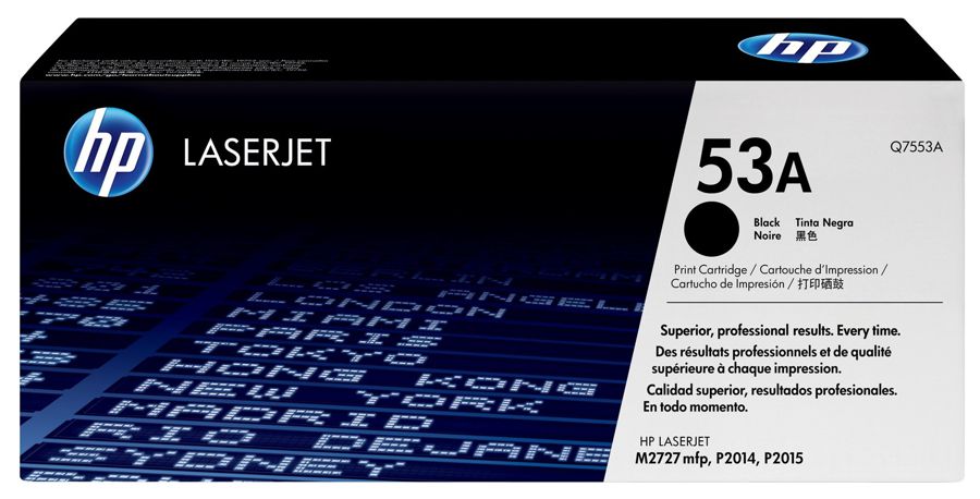 Toner para HP LaserJet P2014 / HP 53A | 2203 - Toner Original HP Q7553A Negro. Rendimiento Estimado 3.000 Páginas al 5%.