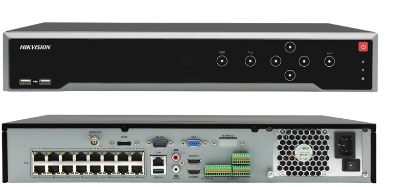  NVR PoE 4K 1.5U - Hikvision DS-7732NI-K4/16P / 32 Canales | 2202 – NVR PoE 4K 1.5U, Entrada IP: 32-ch, 12MP, HDMI: 1-ch, VGA: 1-ch, Ancho de banda (E/S): 256/160 Mbps, Audio: 1-ch RCA, H.265/H.264, PoE: 16x RJ-45 (200W), 1x RJ-45 Gigabit, 4x SATA (10TB)