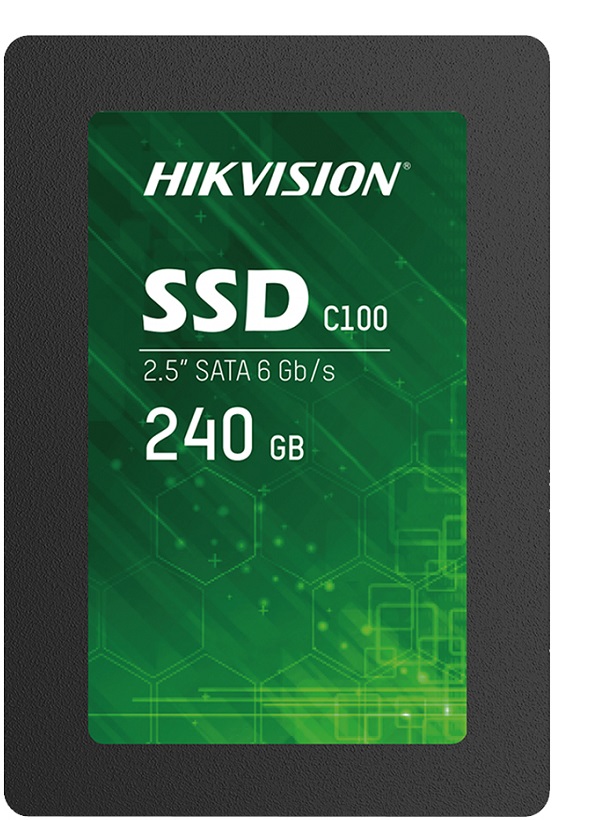 Unidad SSD 240GB – Hikvision C100 SATA / HS-SSD-C100/240G | 2201 – Unidad SSD C100 de 240GB, SFF: 2.5''/ 7mm, SATA 6.0 Gb/s, NAND Flash: 3D TLC, Lecturas: 28K IOPS, Escritura: 51K IOPS, Lectura secuencial: 530MB/s, Escritura secuencial: 400MB/s, TBW: 80TB