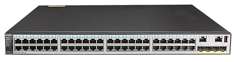  Switch 48 Puertos - Huawei S5720-52P-SI-AC 02350DLU | Administrable Capa 3, 48 Puertos Ethernet 10/100/1000, 4 Puertos SFP Gigabit, Dual pluggable AC or DC power supplies, one AC power supply equipped by default, Forwarding performance: 78 Mpps